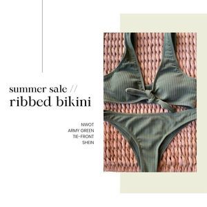 ✧ NWOT ✧ SHEIN ║  GREEN TEXTURED BIKINI SET
